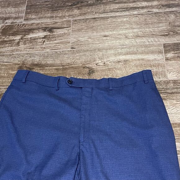 Ralph Lauren Pants Mens 36x29 Blue Flat Front Slacks Trouser Houndstooth Polo - Picture 1 of 9